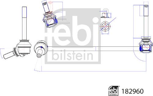 FEBI Bilstein 182960 - Asta / Puntone, Stabilizzatore www.autoricambi360.it