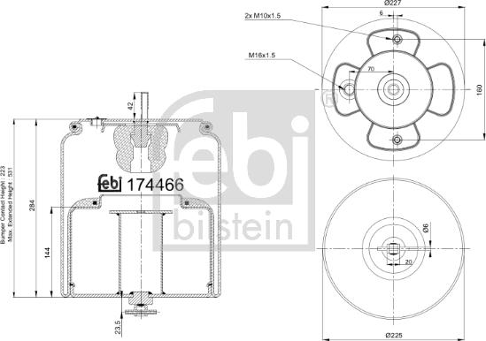 FEBI Bilstein 174466 - Soffietto, Sospensione pneumatica www.autoricambi360.it