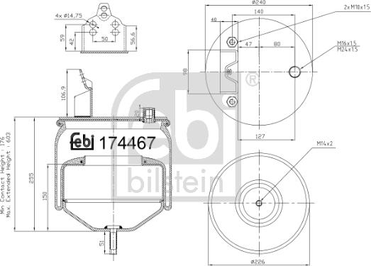 FEBI Bilstein 174467 - Soffietto, Sospensione pneumatica www.autoricambi360.it