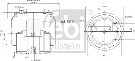 FEBI Bilstein 176793 - Soffietto, Sospensione pneumatica www.autoricambi360.it