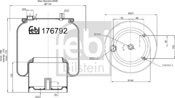 FEBI Bilstein 176792 - Soffietto, Sospensione pneumatica www.autoricambi360.it