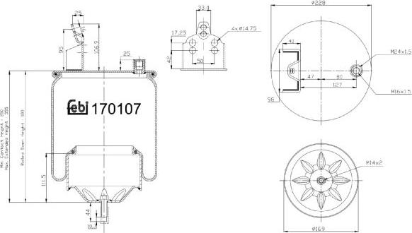 FEBI Bilstein 170107 - Soffietto, Sospensione pneumatica www.autoricambi360.it