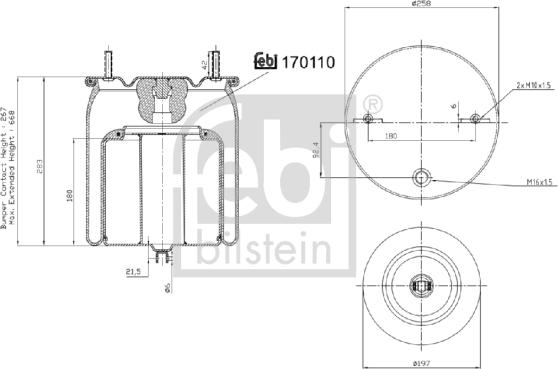 FEBI Bilstein 170110 - Soffietto, Sospensione pneumatica www.autoricambi360.it