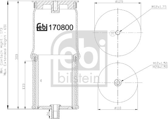 FEBI Bilstein 170800 - Soffietto, Sospensione pneumatica www.autoricambi360.it