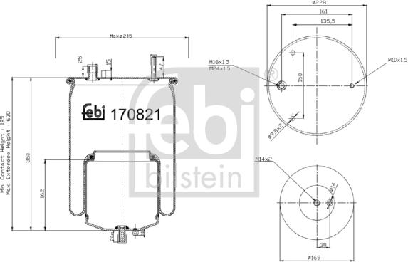 FEBI Bilstein 170821 - Soffietto, Sospensione pneumatica www.autoricambi360.it
