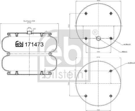 FEBI Bilstein 171473 - Soffietto, Sospensione pneumatica www.autoricambi360.it