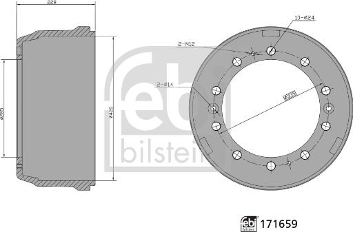 FEBI Bilstein 171659 - Tamburo freno www.autoricambi360.it