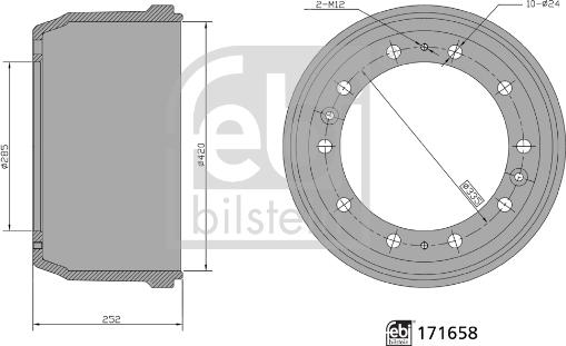 FEBI Bilstein 171658 - Tamburo freno www.autoricambi360.it