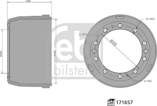 FEBI Bilstein 171657 - Tamburo freno www.autoricambi360.it