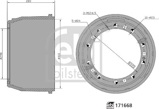 FEBI Bilstein 171668 - Tamburo freno www.autoricambi360.it