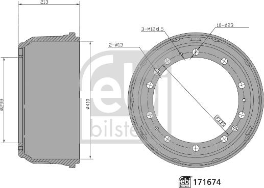 FEBI Bilstein 171674 - Tamburo freno www.autoricambi360.it