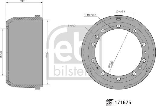 FEBI Bilstein 171675 - Tamburo freno www.autoricambi360.it