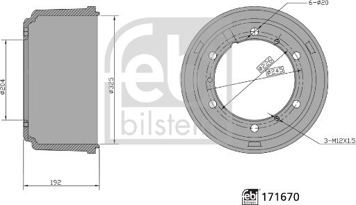 FEBI Bilstein 171670 - Tamburo freno www.autoricambi360.it