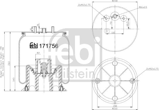 FEBI Bilstein 171756 - Soffietto, Sospensione pneumatica www.autoricambi360.it