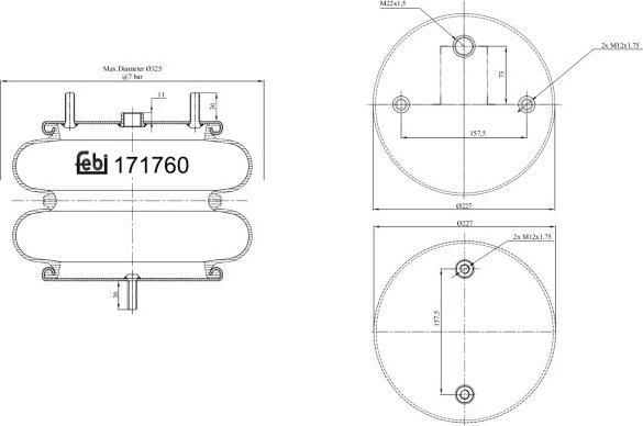FEBI Bilstein 171760 - Soffietto, Sospensione pneumatica www.autoricambi360.it