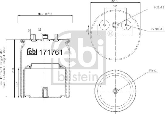 FEBI Bilstein 171761 - Soffietto, Sospensione pneumatica www.autoricambi360.it