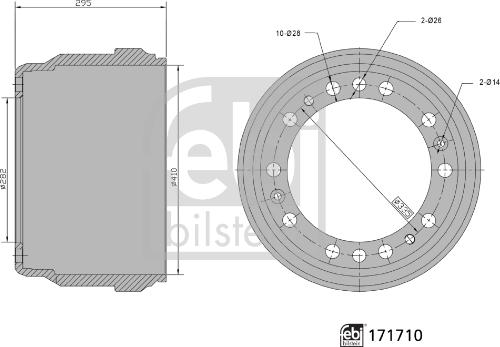 FEBI Bilstein 171710 - Tamburo freno www.autoricambi360.it