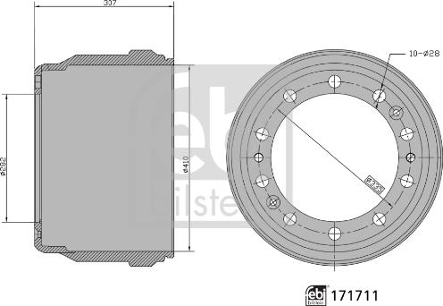FEBI Bilstein 171711 - Tamburo freno www.autoricambi360.it
