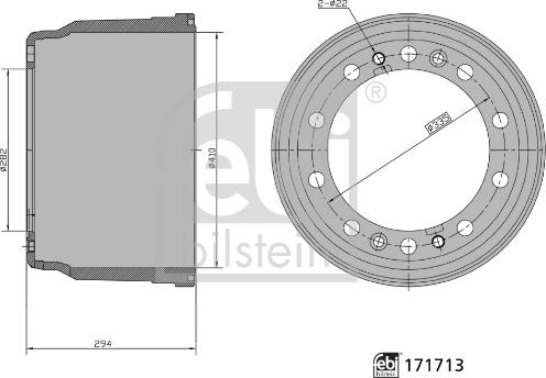 FEBI Bilstein 171713 - Tamburo freno www.autoricambi360.it