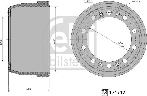 FEBI Bilstein 171712 - Tamburo freno www.autoricambi360.it