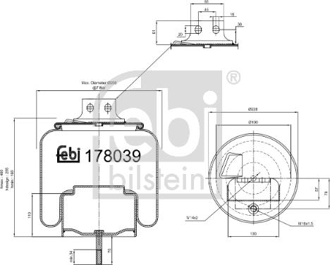 FEBI Bilstein 178039 - Soffietto, Sospensione pneumatica www.autoricambi360.it