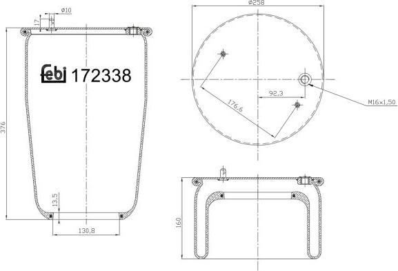 FEBI Bilstein 172338 - Soffietto, Sospensione pneumatica www.autoricambi360.it