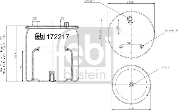 FEBI Bilstein 172217 - Soffietto, Sospensione pneumatica www.autoricambi360.it