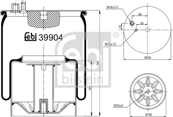 FEBI Bilstein 39904 - Soffietto, Sospensione pneumatica www.autoricambi360.it