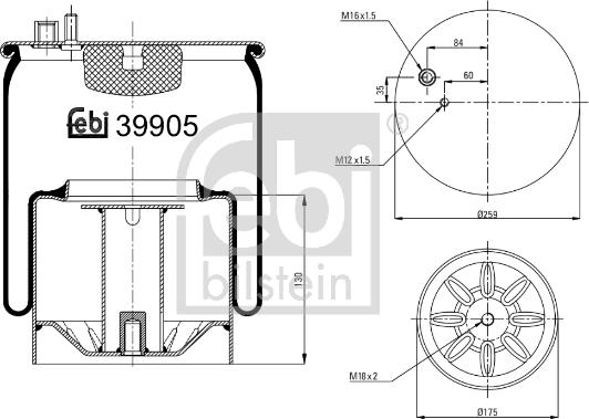 FEBI Bilstein 39905 - Soffietto, Sospensione pneumatica www.autoricambi360.it