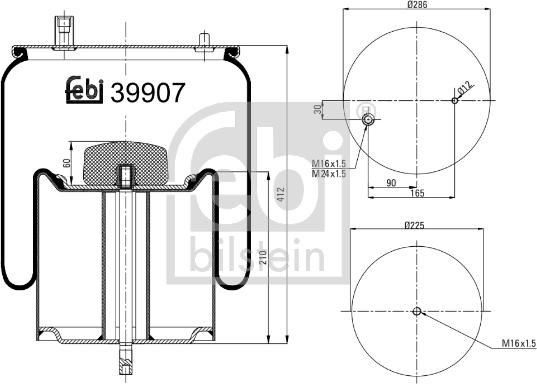 FEBI Bilstein 39907 - Soffietto, Sospensione pneumatica www.autoricambi360.it