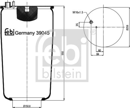 FEBI Bilstein 39045 - Soffietto, Sospensione pneumatica www.autoricambi360.it