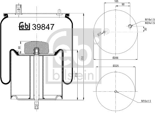 FEBI Bilstein 39847 - Soffietto, Sospensione pneumatica www.autoricambi360.it