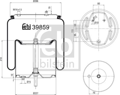 FEBI Bilstein 39859 - Soffietto, Sospensione pneumatica www.autoricambi360.it