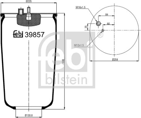 FEBI Bilstein 39857 - Soffietto, Sospensione pneumatica www.autoricambi360.it