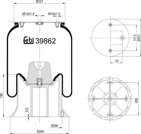 FEBI Bilstein 39862 - Soffietto, Sospensione pneumatica www.autoricambi360.it