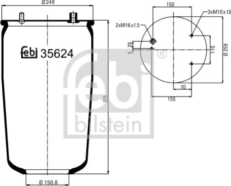 FEBI Bilstein 35624 - Soffietto, Sospensione pneumatica www.autoricambi360.it
