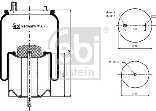FEBI Bilstein 35675 - Soffietto, Sospensione pneumatica www.autoricambi360.it