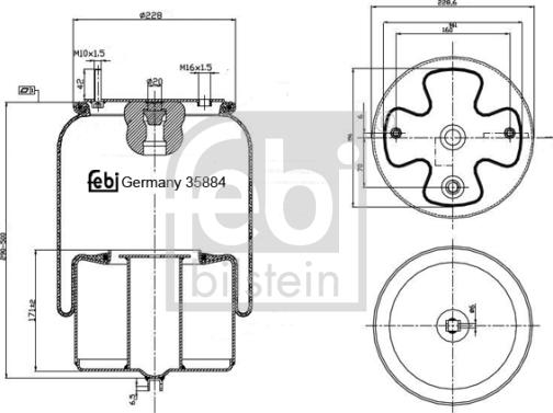 FEBI Bilstein 35884 - Soffietto, Sospensione pneumatica www.autoricambi360.it