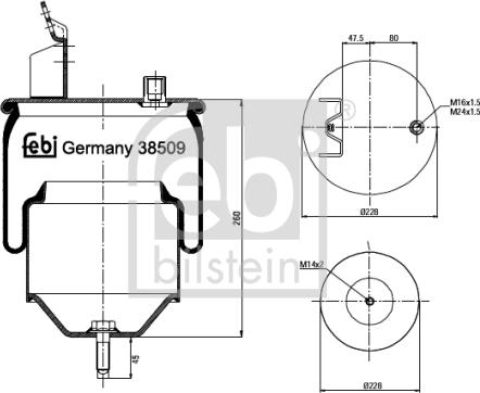 FEBI Bilstein 38509 - Soffietto, Sospensione pneumatica www.autoricambi360.it