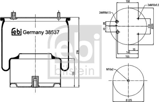 FEBI Bilstein 38537 - Soffietto, Sospensione pneumatica www.autoricambi360.it