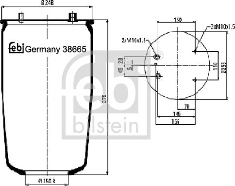 FEBI Bilstein 38665 - Soffietto, Sospensione pneumatica www.autoricambi360.it