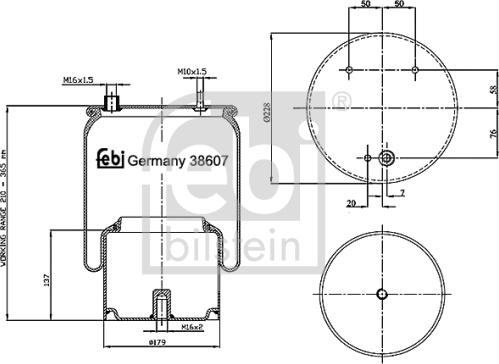 FEBI Bilstein 38607 - Soffietto, Sospensione pneumatica www.autoricambi360.it