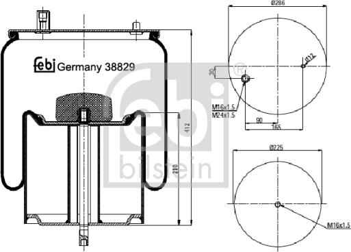 FEBI Bilstein 38829 - Soffietto, Sospensione pneumatica www.autoricambi360.it