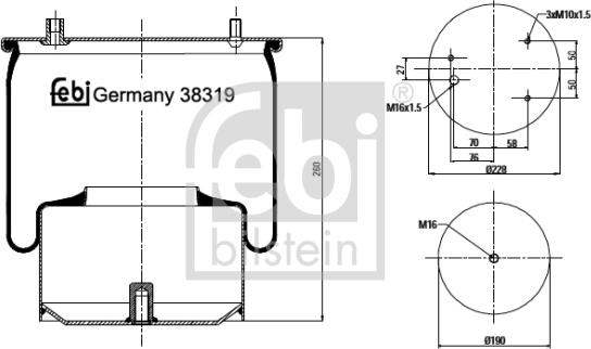 FEBI Bilstein 38319 - Soffietto, Sospensione pneumatica www.autoricambi360.it