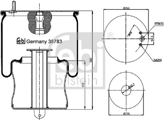 FEBI Bilstein 38783 - Soffietto, Sospensione pneumatica www.autoricambi360.it