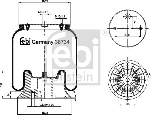 FEBI Bilstein 38734 - Soffietto, Sospensione pneumatica www.autoricambi360.it