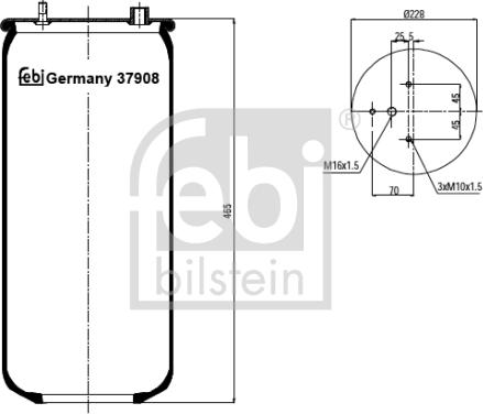 FEBI Bilstein 37908 - Soffietto, Sospensione pneumatica www.autoricambi360.it