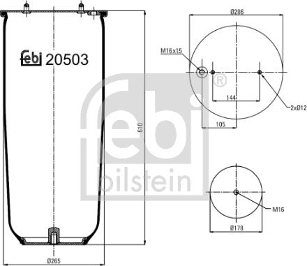 FEBI Bilstein 20503 - Soffietto, Sospensione pneumatica www.autoricambi360.it