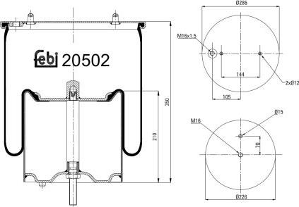 FEBI Bilstein 20502 - Soffietto, Sospensione pneumatica www.autoricambi360.it