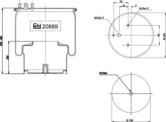 FEBI Bilstein 20889 - Soffietto, Sospensione pneumatica www.autoricambi360.it
